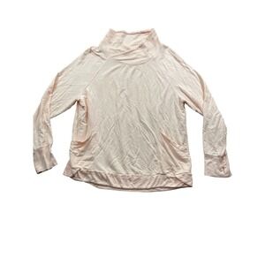 Yogalicious XXL Pink Light Long Sleeve Mock Neck Sweatshirt‎ Front Pocket